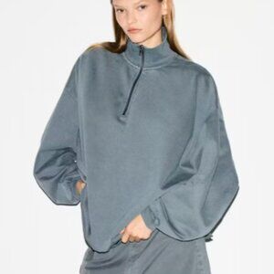 SOLD OUT SKIMS NWT Boyfriend Fleece 1/2 Zip Pullover Zircon